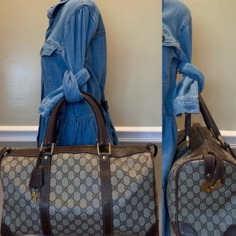 Gucci Brown Monogram Boston bag Vintage
